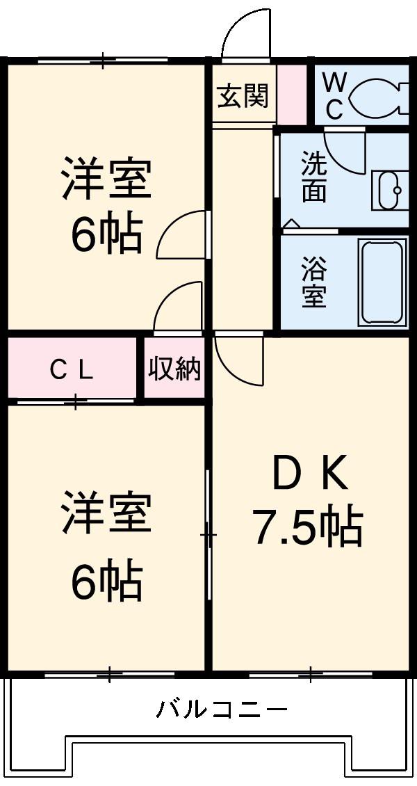 アーバンSTM(2DK/2階)の間取り写真