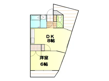 近長ビル(1DK/5階)の間取り写真
