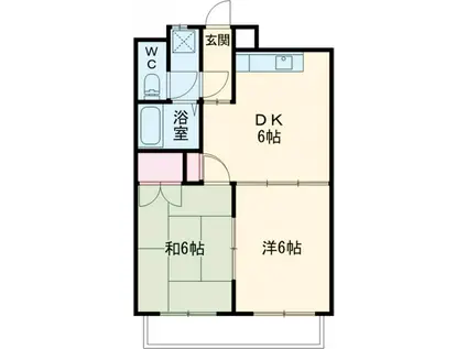 近長ビル(2DK/6階)の間取り写真