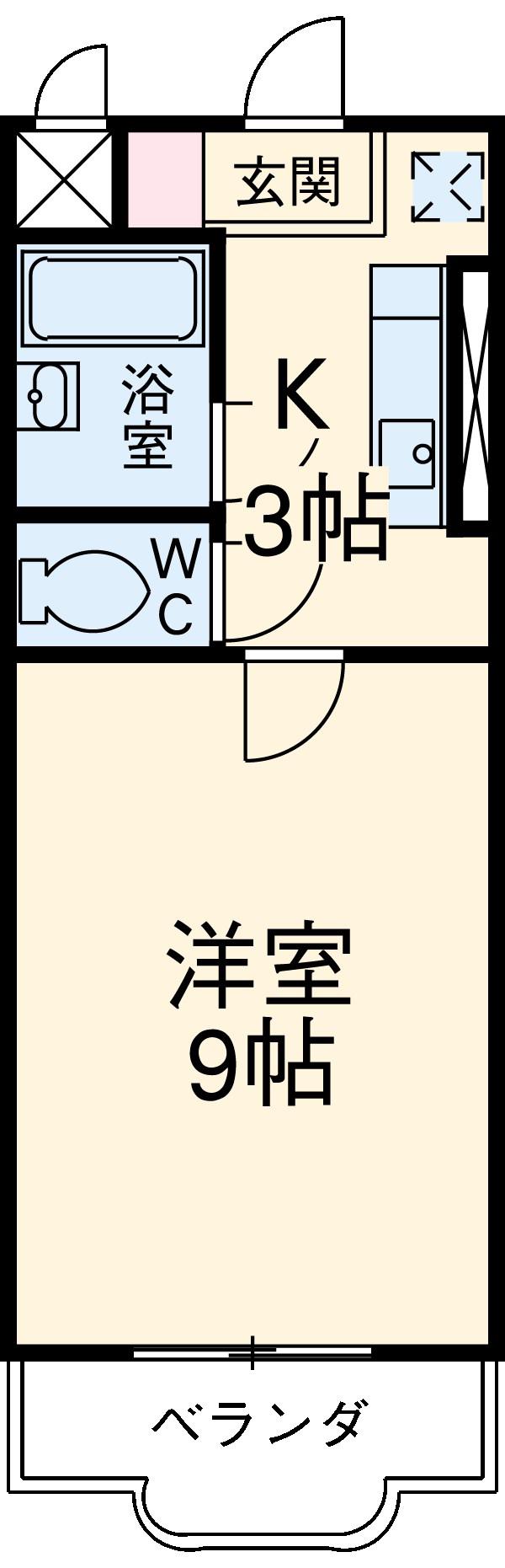 リュバン ヴェール(1K/2階)の間取り写真
