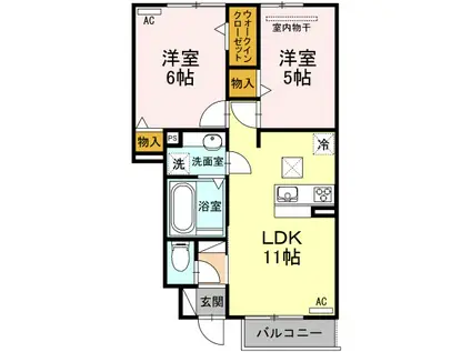 アイリスハイツ(2LDK/1階)の間取り写真
