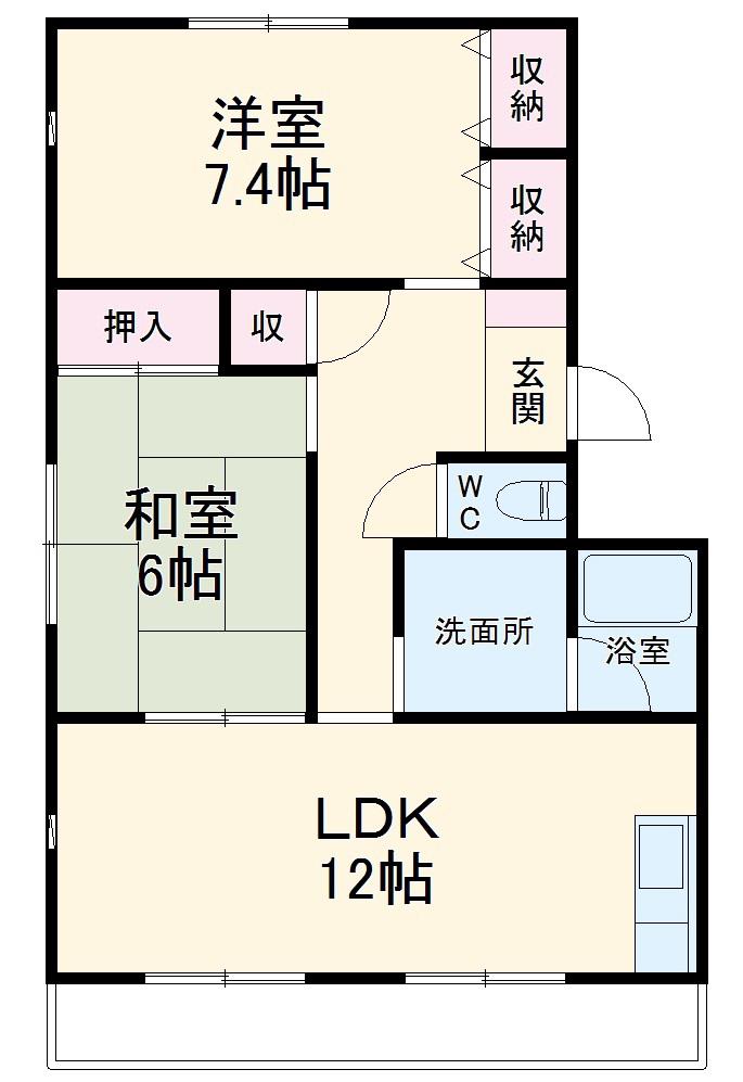 エルクレールⅡ(2LDK/3階)の間取り写真