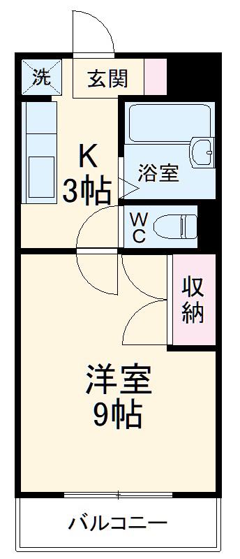 ストーク8(1K/3階)の間取り写真