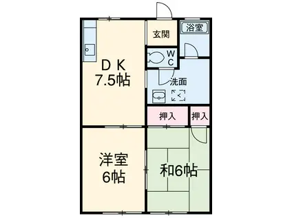 メゾン大塚A(2DK/2階)の間取り写真