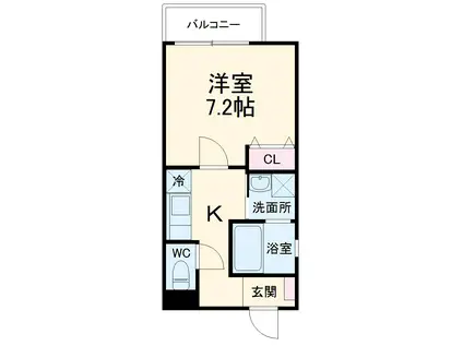 CASA AVENUE KARIYA(1K/1階)の間取り写真