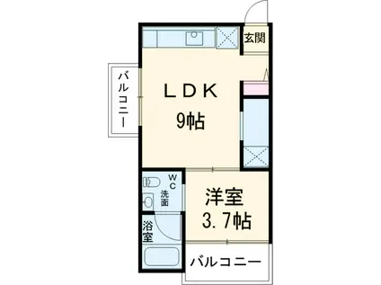 コレクション新瑞橋(1DK/2階)の間取り写真