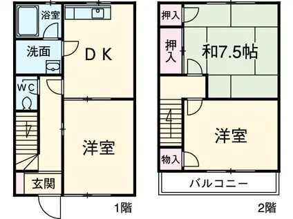 メゾネット都田(3DK)の間取り写真