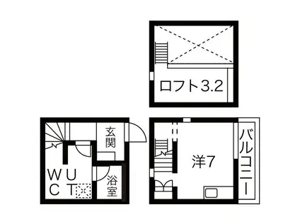 アンペルハイム本星崎(1K/1階)の間取り写真
