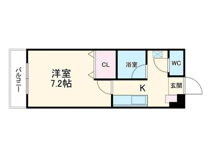 GRACIOUSS-PLACE(1K/2階)の間取り写真