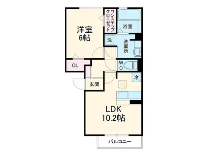 リーフハイツ(1LDK/2階)の間取り写真