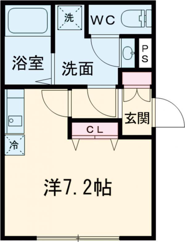 LEGALAND都立大学2(ワンルーム/2階)の間取り写真