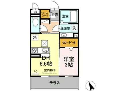 グランゲート東刈谷(1DK/3階)の間取り写真