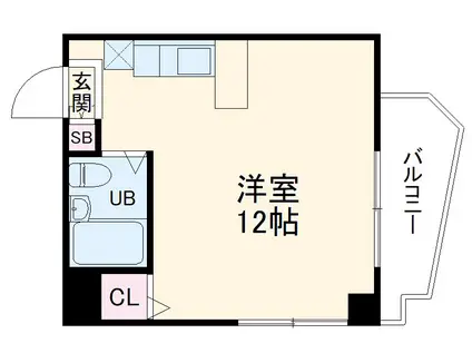 パールナッツ(ワンルーム/2階)の間取り写真