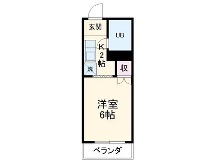 刈谷マンション(1K/4階)の間取り写真