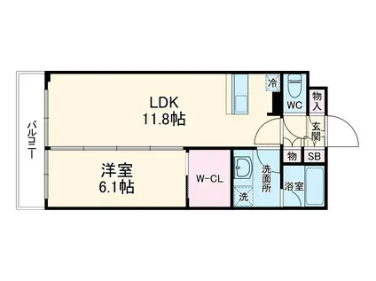 グランガーデンⅠ(1LDK/2階)の間取り写真
