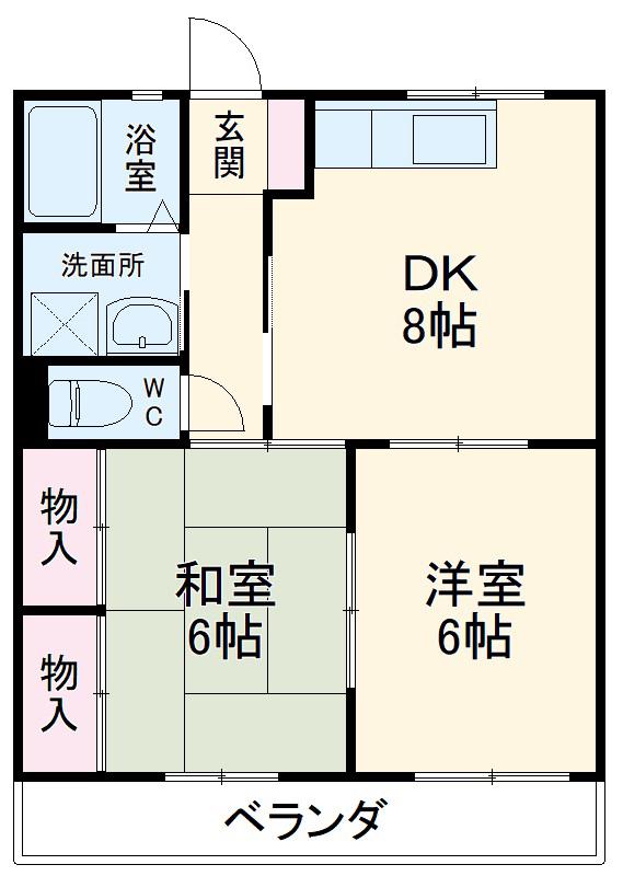 メゾン青山(2DK/2階)の間取り写真