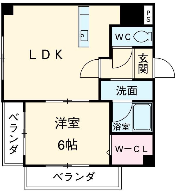 レガーロ掛川(1LDK/4階)の間取り写真
