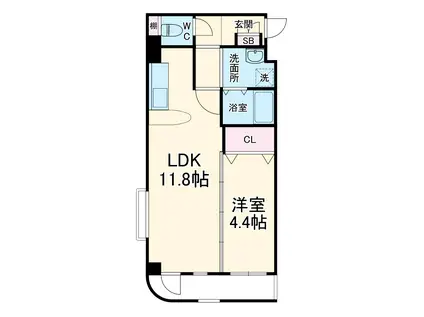 アソシア(1LDK/2階)の間取り写真