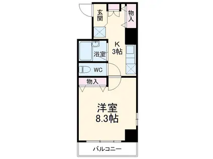 シャンフレア北浦和(1K/5階)の間取り写真