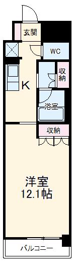 大曽根朝日マンション(1K/11階)の間取り写真