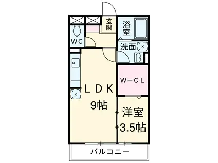 グランシャリオ(1LDK/1階)の間取り写真