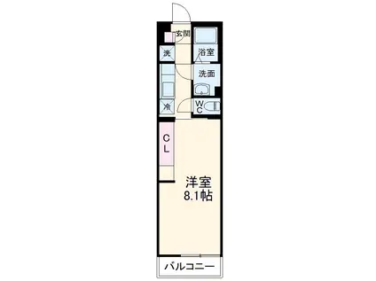 リブリ・サザンビーチ茅ヶ崎Ⅱ(1K/2階)の間取り写真