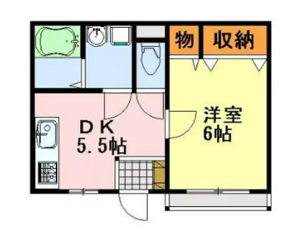 コスモパレス平塚Ⅲ(1DK/1階)の間取り写真