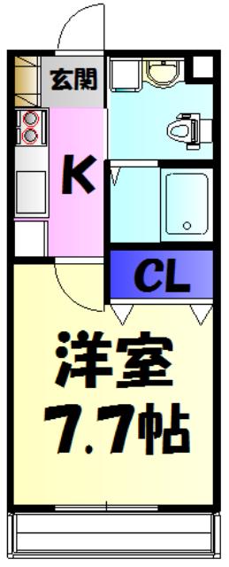 Y&RINO RESIDENCE(1K/1階)の間取り写真