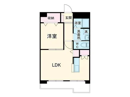 ユアサヴィレッジⅡ(1LDK/1階)の間取り写真