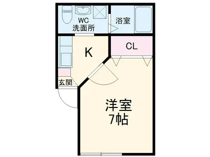 イデアル稲毛海岸(1K/4階)の間取り写真