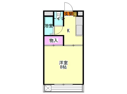 萩原ハイツ(1K/2階)の間取り写真