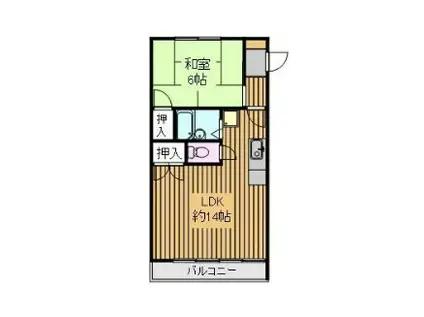 リーフYONEKURAⅡ(1LDK/1階)の間取り写真