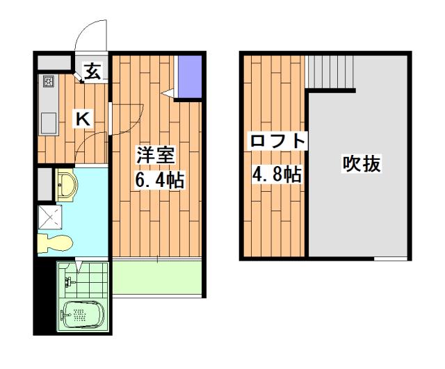 ESPOIR花園(1K/1階)の間取り写真