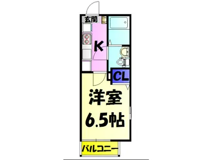 PRECIOUS EARTH稲毛区稲毛(1K/2階)の間取り写真