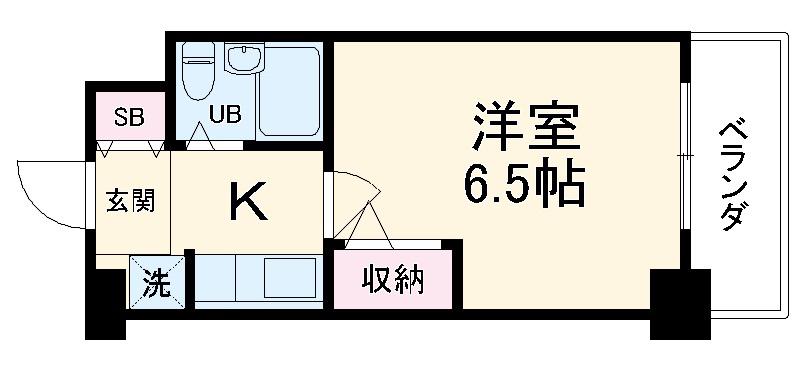 デリード&サンヴェール桂川東(1K/6階)の間取り写真