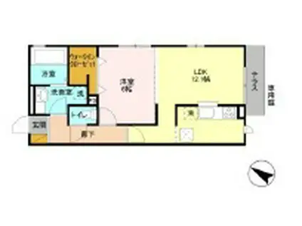 シュテルンハイム(1LDK/1階)の間取り写真