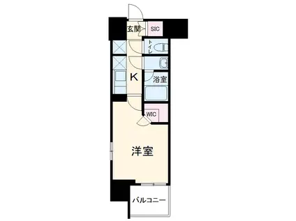 ブランシエスタ泉(1K/9階)の間取り写真