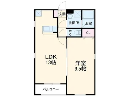 グランレーヴ大曽根Ⅱ(1LDK/1階)の間取り写真