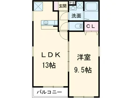 グランレーヴ大曽根Ⅱ(1LDK/3階)の間取り写真