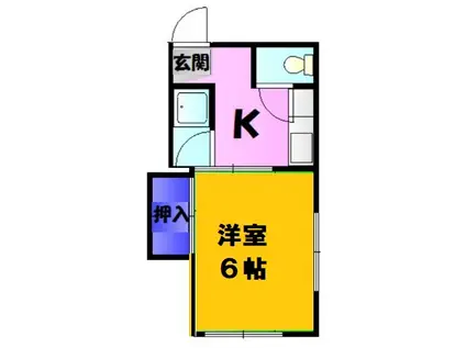 中溝荘(1K/2階)の間取り写真