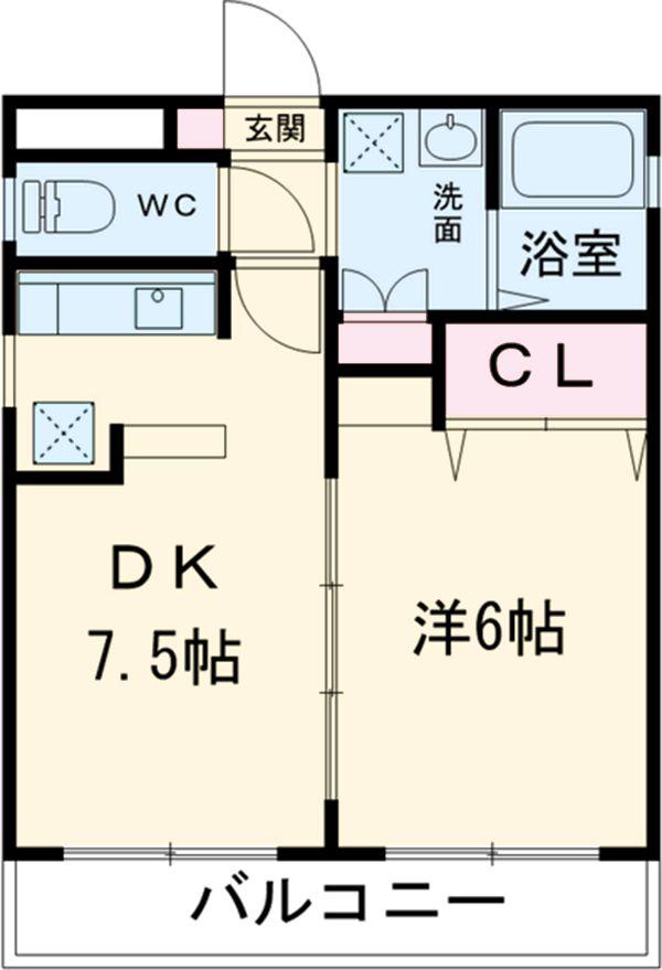 タウンコート砂田(1DK/2階)の間取り写真
