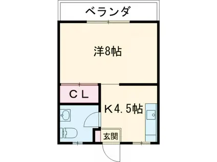 シティーハイツ内間(1K/2階)の間取り写真