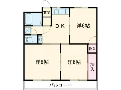 昭和コーポ前橋A(3DK/3階)の間取り写真