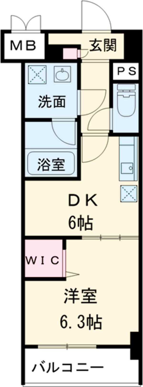 メイボーテセラ(1DK/11階)の間取り写真
