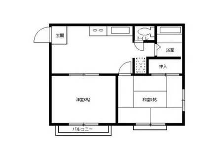 アーバンヴィラ(2DK/1階)の間取り写真