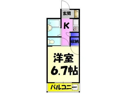 みずきコート(1K/3階)の間取り写真