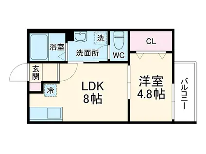 ルミエール新堀町(1LDK/1階)の間取り写真