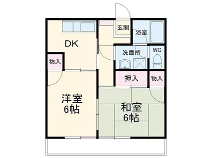ニューハイム品川(2DK/1階)の間取り写真