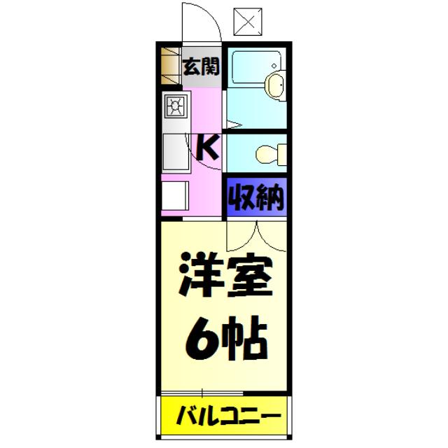 第5中村ハイツ(1K/2階)の間取り写真