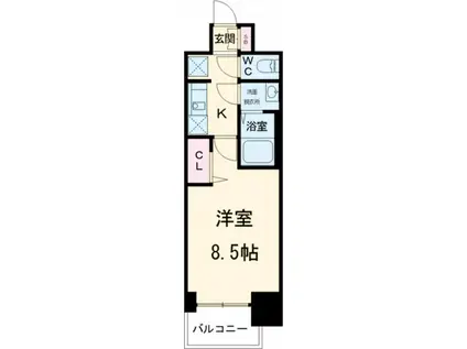 プレサンス大曽根駅前ファースト(1K/2階)の間取り写真